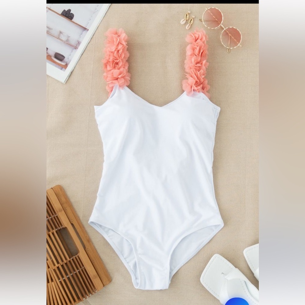 Chicwish White and Pink Swimsuit